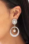 Paparazzi Accessories -  Royal Revival - White Pearl Clip-On Earring