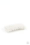 Paparazzi Accessories -  Pearl-Clutching Posh - White Hair Clip