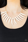 Paparazzi Accessories  - Tusk Tundra - White Necklace