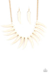 Paparazzi Accessories  - Tusk Tundra - White Necklace