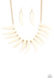 Paparazzi Accessories  - Tusk Tundra - White Necklace