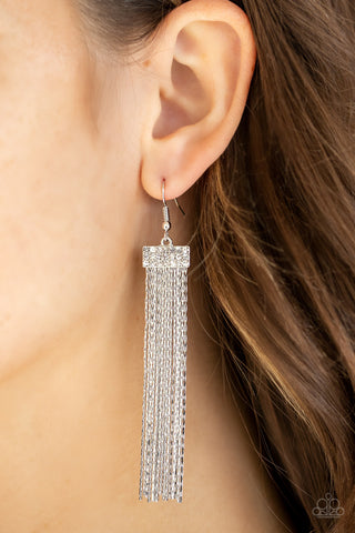 Twinkling Tapestry - White Earring