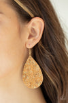 Paparazzi Accessories - CORK It Over - Gold Earring