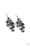 Resplendent Reflection - Black Earring - Paparazzi Accessories