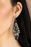 Resplendent Reflection - Black Earring - Paparazzi Accessories