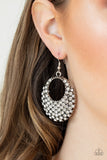 Paparazzi Accessories - Fierce Flash - White Bling Hoop Earring