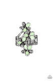 Paparazzi Climbing Gardens - Green Flowers - Silver Ring