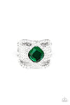 Paparazzi Accessories - Triple Crown Twinkle - Green Ring