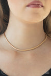 Paparazzi Accessories - Flat Out Fierce - Gold Choker/Necklace