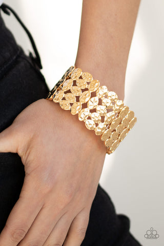 Paparazzi Accessories - Tectonic Texture - Gold Bracelet