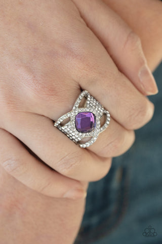 Paparazzi Accessories - Triple Crown Twinkle - Purple Ring