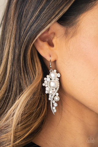 Paparazzi Accessories - High-End Elegance - White Pearl Earring