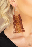 Paparazzi Accessories - Macrame Rainbow - Brown Earring