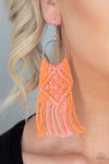 Paparazzi Accessories - Macrame Rainbow - Orange Earring