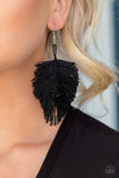 Paparazzi Accessories - Hanging by a Thread - Black Earring