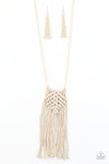 Paparazzi Accessories - Macrame Mantra - White Necklace