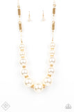 Pearly Prosperity - Gold Pearl Necklace - Paparazzi Accessories