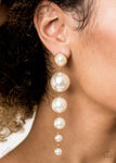 Paparazzi Accessories - Living a WEALTHY Lifestyle - Gold Pearl Earring