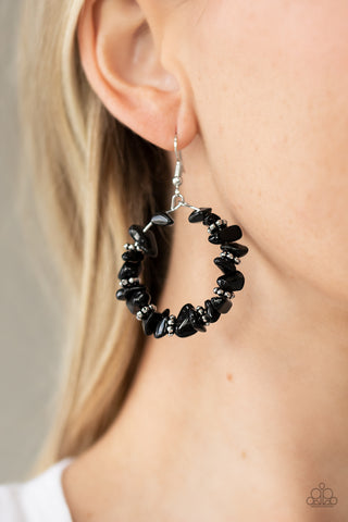 Paparazzi Accessories - Going for Grounded - Black Earring