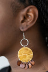 Paparazzi Accessories - Beach Waves - Yellow Earring