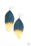 Paparazzi Accessories - Fleek Feathers - Blue Earring