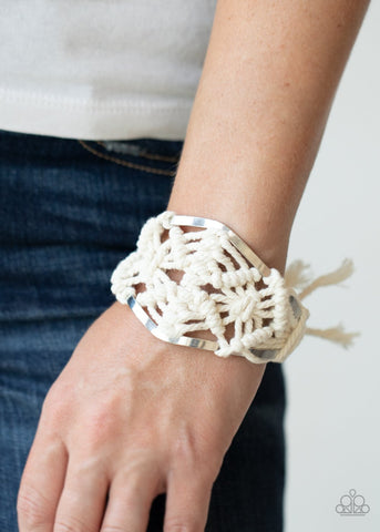 Paparazzi Accessories - Macrame Mode - White - Bracelet