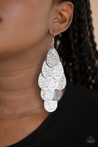 Paparazzi Accessories - Hibiscus Harmony - Silver Earring