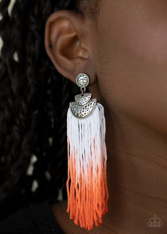 Paparazzi Accessories - DIP It Up - Orange Earring