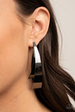 Underestimated Edge - Black Earring - Paparazzi Accessories