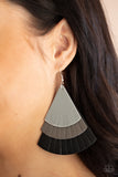 Paparazzi Accessories  - Huge Fanatic - Black Earring