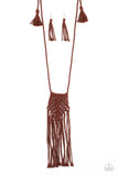 Paparazzi Accessories - Macrame Mantra - Brown Necklace