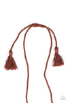 Paparazzi Accessories - Macrame Mantra - Brown Necklace