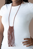 Paparazzi Accessories - Macrame Mantra - Brown Necklace