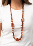 Paparazzi Accessories - Malibu Masterpiece - Brown Necklace