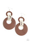 Paparazzi Accessories - Beach Day Drama - Brown Earring