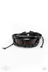 Paparazzi Accessories  - Brave Soul - Black Inspirational Leather Bracelet