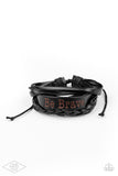 Paparazzi Accessories  - Brave Soul - Black Inspirational Leather Bracelet