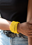 Paparazzi Accessories - Diving in Maldives - Yellow Bracelet