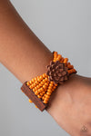 Tropical Sanctuary - Orange Wood Bracelet