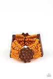 Tropical Sanctuary - Orange Wood Bracelet