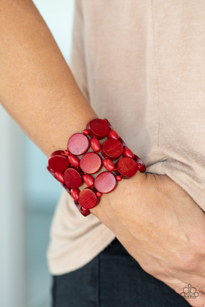 Paparazzi Accessories - Cruising Coronado - Red Wood Bracelet – Indulge In  Fab 5 Jewels