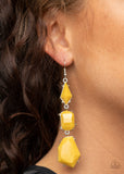 Paparazzi Accessories - Geo Getaway - Yellow Earring