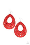Paparazzi Accessories - Belize Beauty - Red Earring