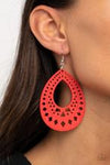 Paparazzi Accessories - Belize Beauty - Red Earring