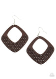 Paparazzi Accessories  - WOOD You Rather - Brown Earring