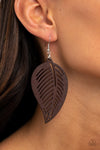 Paparazzi Accessories  - Tropical Foliage - Brown Earring