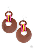 Paparazzi Accessories - Beach Day Drama - Multi Wood Earring