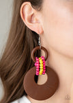 Paparazzi Accessories - Beach Day Drama - Multi Wood Earring