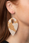 Paparazzi Accessories - Cork Cabana - White Earring