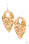 Paparazzi Accessories - Cork Cabana - Green Earring